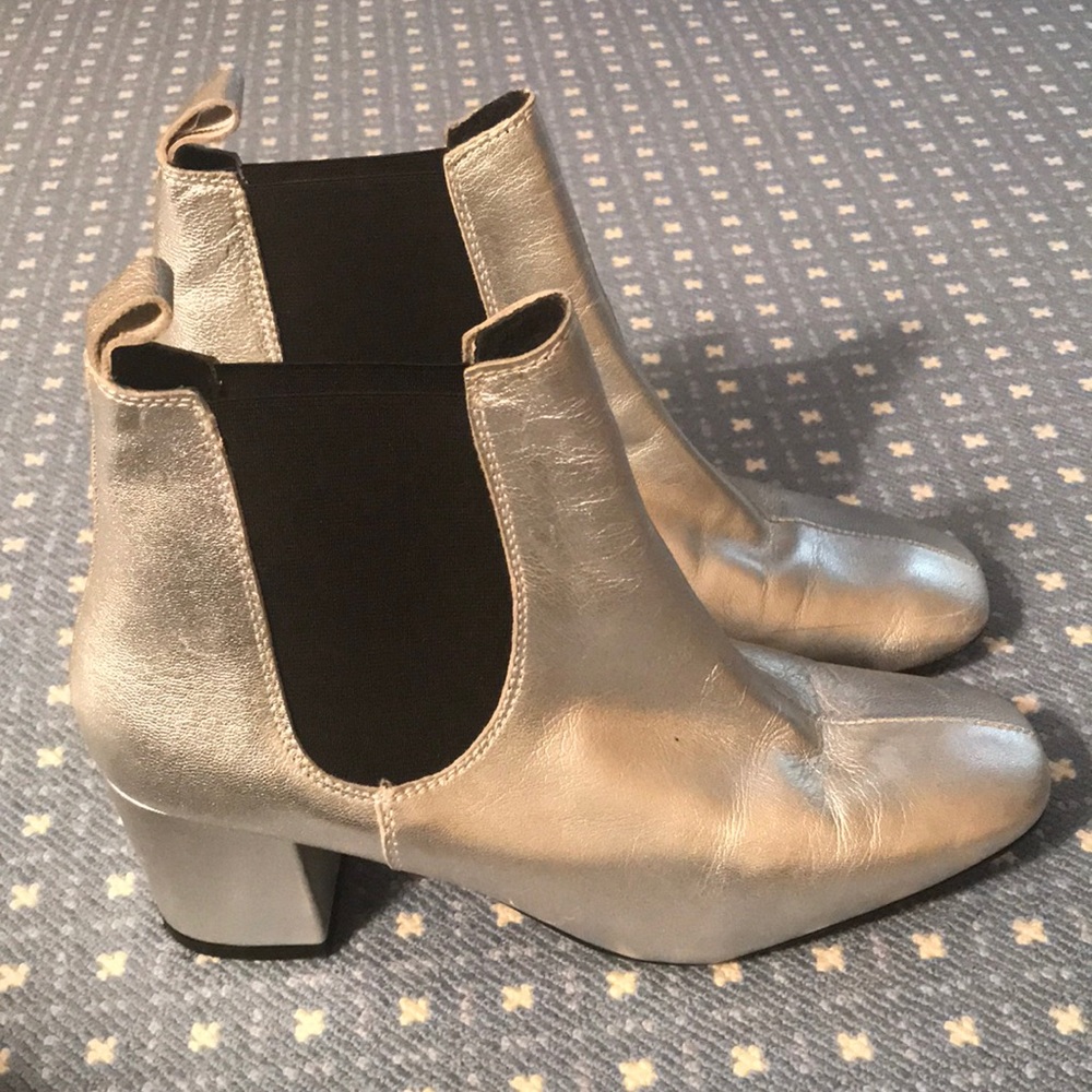 Silver and black Topshop booties